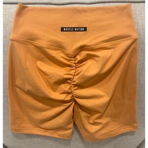 Muscle Nation Women's Sz Medium Gym Fitness Athletic Scrunch Booty Biker Shorts